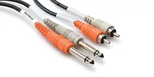 Hosa CPR-203 audio kabelis, 2 x RCA uz 2 x 6.35 mm TS, 3 m, melns