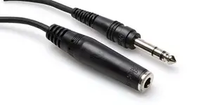 Hosa HPE-325 6.35mm vīrišķais uz 6.35mm TRS sievišķo audio pagarinātājs 7.62m melns