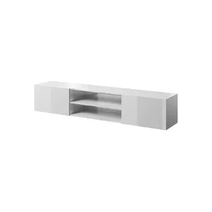 ТВ-тумба cama meble SLIDE 200K, 200 x 40 x 37 см, глянцевый белый, столешница из ДСП