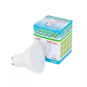 Spuldze LED GU10 230V 3W 240lm joprojām spilgti, LEDOM