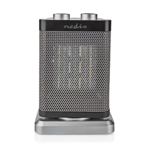 Nedis HTFA17GY Ceramic Fan Electric Space Heater with 1500 W Power and 15 m² Coverage in Grey