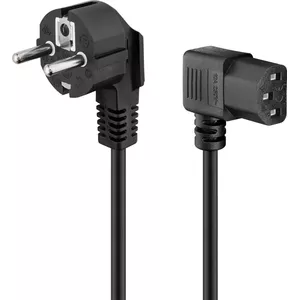 Угловой IEC кабель Goobay 5м черный с вилкой типа F IEC C13