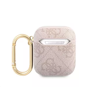 Aizsargvāciņš AirPods GUESS GUA24GSMP rozā — 4G Script Metal kolekcija