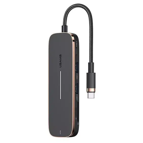 USB-C хаб usams SJ575HUB01 — 2×USB, HDMI, MicroSD/SD Photo 4