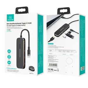 USB-C хаб usams SJ578HUB01 с 3×USB-A и HDMI, чёрный