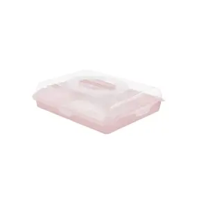 Storage box keeeper 10677581 Rectangular Pink Transparent 350x450x110 mm