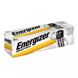 Alkaline D batteries Energizer Industrial Pro D LR20 1.5V — 12-pack (61.5 mm × 3.42 cm)