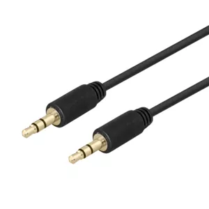 Audio cable DELTACO 3.5 mm gold-plated, 3 m, black