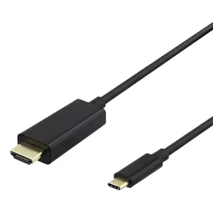 Video cable adapter Deltaco 00140019 1 m USB Type-C HDMI Black