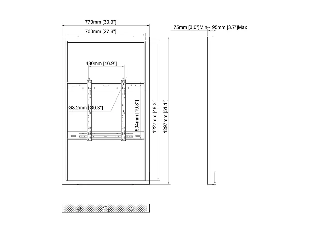 Multibrackets M Pro Series Enclosure 55" Wall Medium Black Photo 6