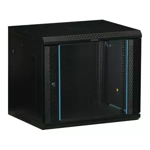 Wall mounted rack Deltaco 19-W6412 12U Black Key lock Cable management