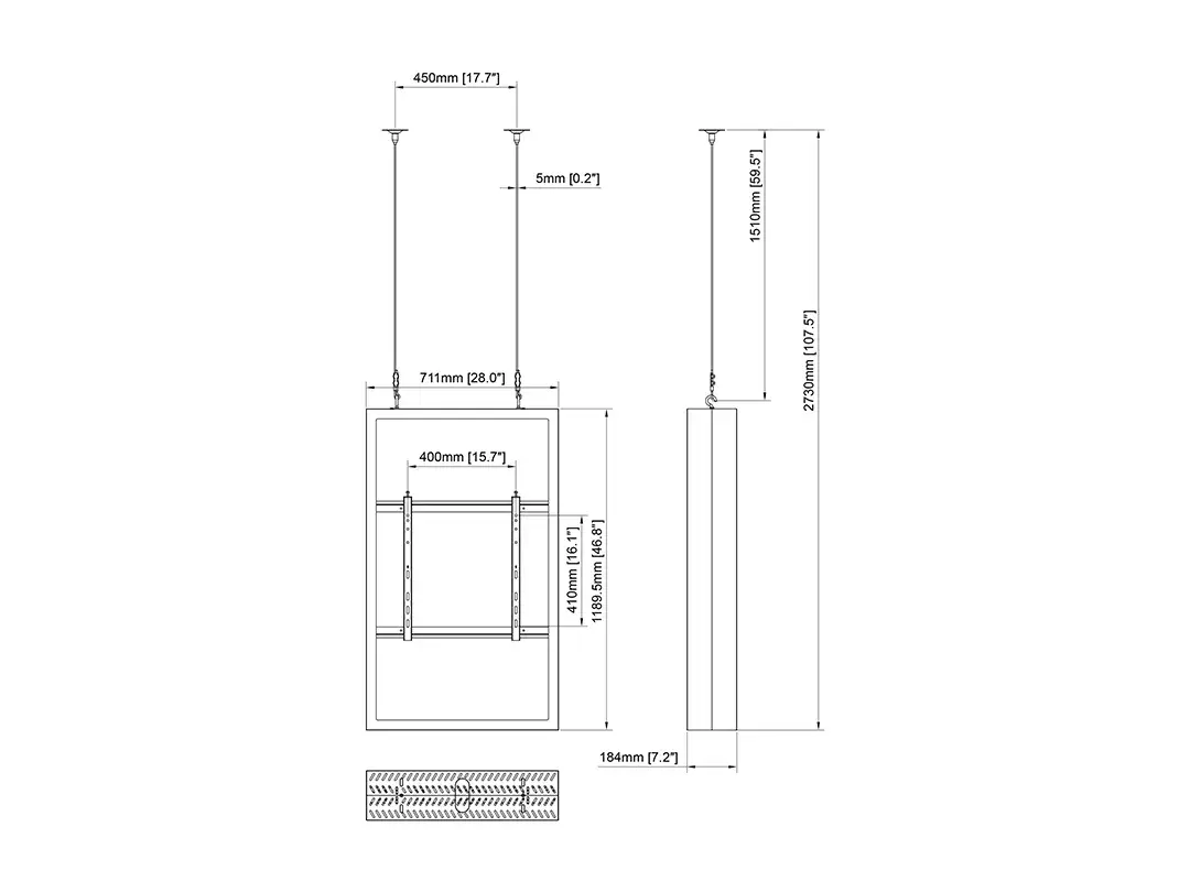 Korpuss 50" Sienas Vidējais Melns Multibrackets M Pro Series Photo 6