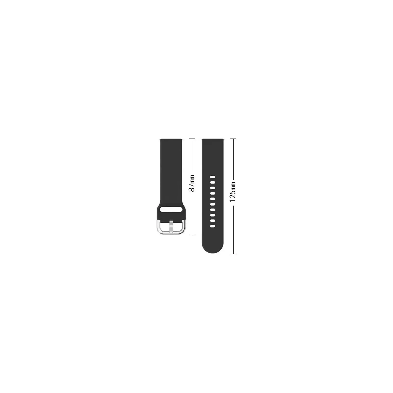 Hurtel Silicone Strap Model TYS-04 Uniwersal 20mm Black Photo 2