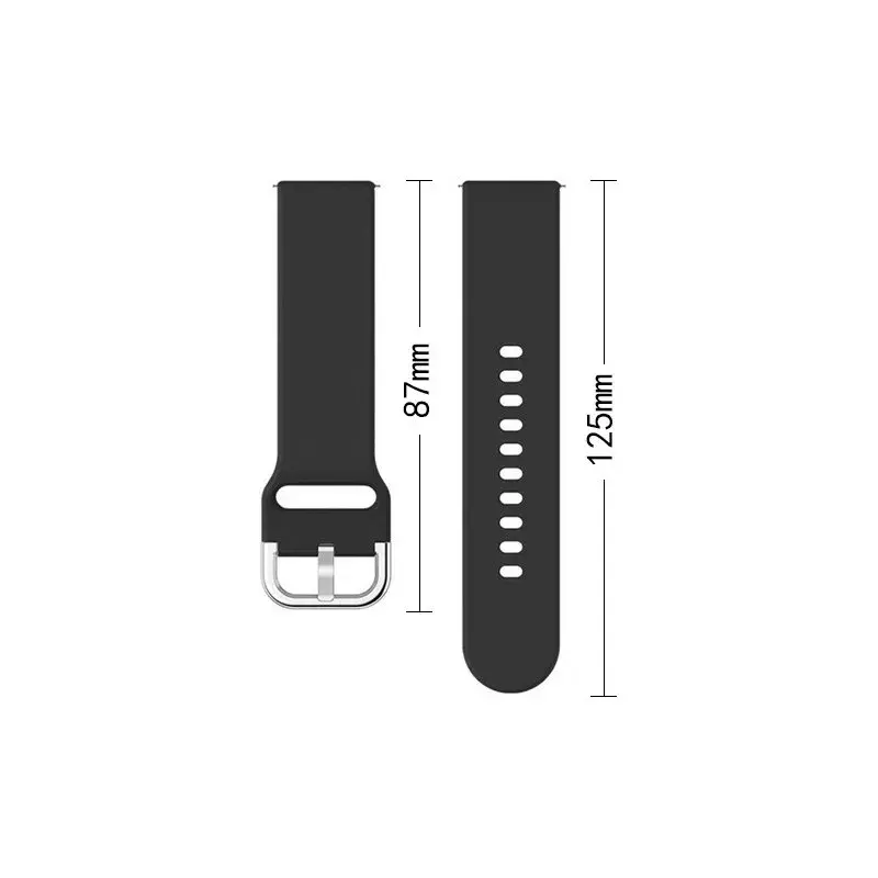 Силиконовый ремешок Hurtel TYS 20 мм черный Photo 2
