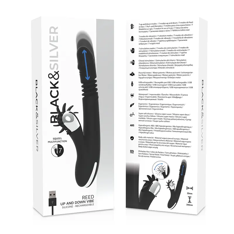 Vibrator black&silver BUNNY REED UP & DOWN VIBE Photo 8