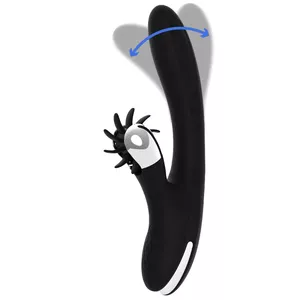 Vibrator black&silver Bunny Grimm Wave Function — personal massager, multi-mode wave function