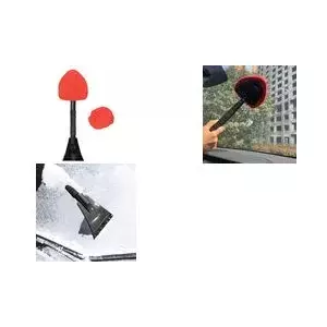 Window Cleaner IWH 019901 — microfiber tool with rotatable triangular head and integrated ice scraper, reusable