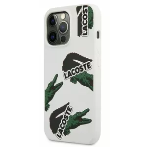 Phone case Lacoste for iPhone 13 Pro Liquid Silicone Allover Pattern White