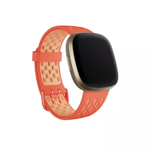 Band for Fitbit smartwatches, model FB174SBCRPKL — Aluminium and silicone, orange/pink