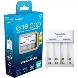 Battery charger Panasonic BQ-CC61USB 2-slot USB for AA/AAA Ni-MH batteries, 5V input, white