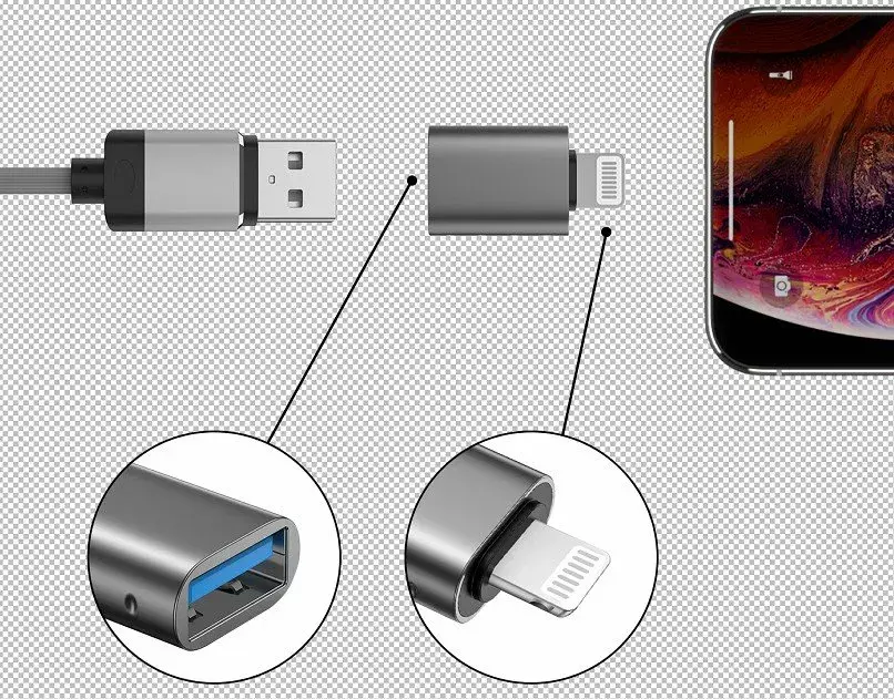 OTG adapter SWISSTEN 55500300 Lightning to USB Photo 5