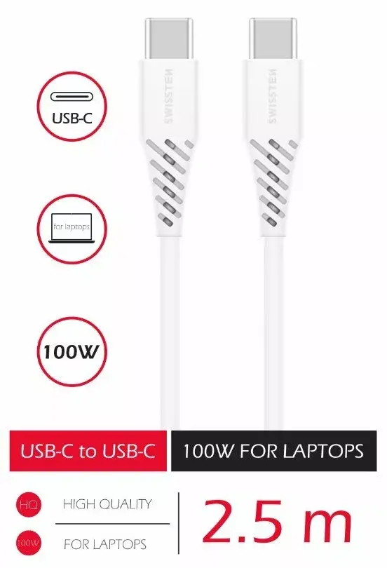 USB-C to USB-C Cable SWISSTEN 71506530 5A 2.5m Photo 2