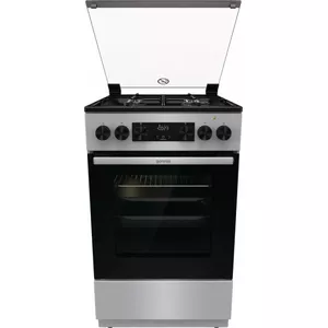 Gorenje Plīts GK5C41SJ Gāzes plīts tips, Elektriskās cepeškrāsns tips, Pelēka, Platums 50 cm, Grila, 62 L, Dziļums 59,4 cm