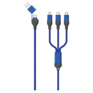USB cable 2GO 797360 1.2 m USB A/USB C USB C/Micro-USB B/Lightning Black Blue