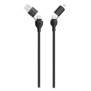 USB kabelis 2GO 797369 1.2m USB A/USB C USB C/Lightning melns