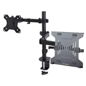 Monitor arm with VESA laptop tray StarTech A2-LAPTOP-DESK-MOUNT — supports laptop 4.5 kg and single display up to 32" (8 kg), C-clamp/Grommet, black