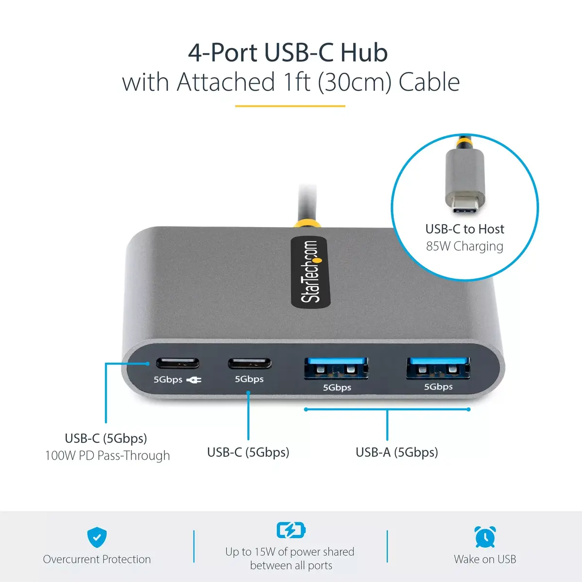 USB-C Хаб StarTech.com 4-портовый 100W Power Delivery Photo 7