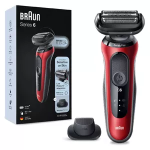 Электробритва Braun Series 6 61-R1200s SensoFlex SensoFoil Черная Красная