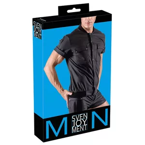 Мужская блузон-рубашка Svenjoyment модель 21615401711 размер M, чёрная, 90% полиэстер 10% спандекс, полиуретановое покрытие