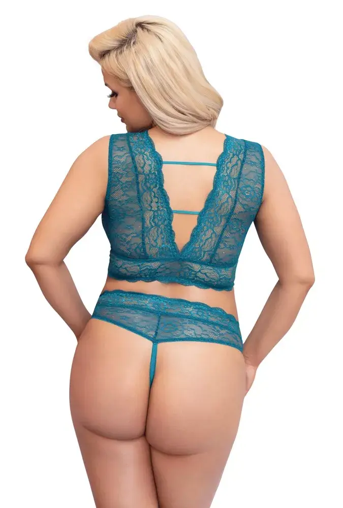Apakšveļas komplekts Cottelli Collection 3XL — bralets un atvērtas biksītes Photo 5