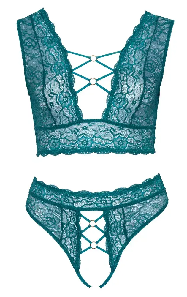 Apakšveļas komplekts Cottelli Collection 3XL — bralets un atvērtas biksītes Photo 6