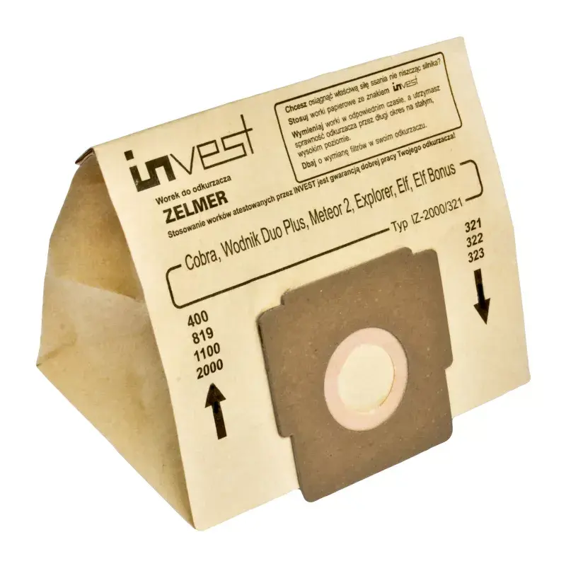 Putekļu maisiņi Invest priekš Zelmer Elf 321/322, 2 gab. Photo 3