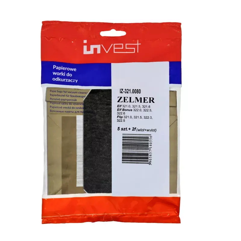 Putekļu maisiņi Invest priekš Zelmer Elf 321/322, 2 gab. Photo 4