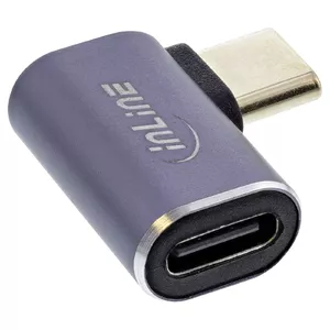 Адаптер InLine USB4 USB-C male/female с правым/левым углом алюминий серый