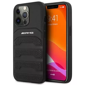 Hardcase Mercedes iPhone 14 Pro 6.1 AMHCP14LGSEBK melna āda ar iespiestām līnijām