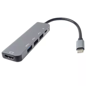 Док-адаптер PREMIUMCORD USB-C → HDMI, USB3.0, 2× USB2.0, PD (модель ku31dock15)