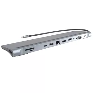Docking station PREMIUMCORD ku31dock17 — 10-in-1 with HDMI, VGA, USB-C, USB-A and RJ45