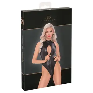 Body with Zip Noir Bodie XL — snakeskin pattern, 90% polyester/10% spandex, polymer coating