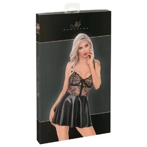 Женское платье Lace XL Noir модель 27182781051 — кружевной верх, юбка power wet-look, регулируемые бретели, каркасные чашки