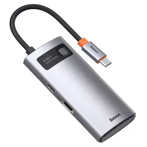 Baseus Metal Gleam Series 4-в-1 USB-C Хаб Планшет Смартфон Серебристый