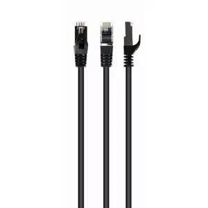 Network cable GEMBIRD Cat6a S/FTP (S-STP) 10 m, RJ-45 to RJ-45, gold-plated contacts, black