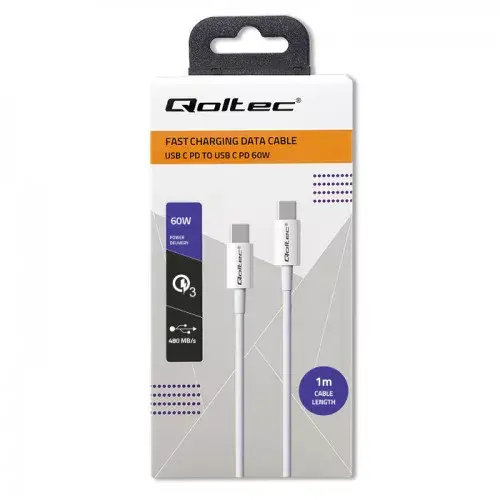 USB C cable QOLTEC 52359 — USB 2.0, 1 m Photo 7