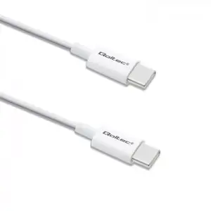 USB-C to USB-C cable QOLTEC 52360 — USB 2.0, 1.5 m, white, 0.48 Gbit/s