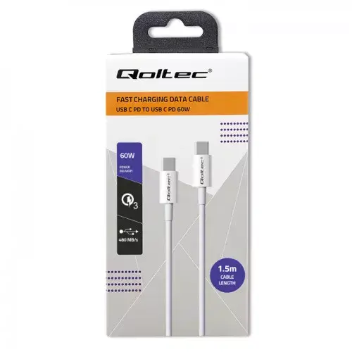 USB-C uz USB-C kabelis QOLTEC 52360 Photo 7