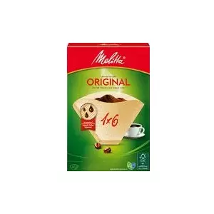 Paper Coffee Filter MELITTA Aroma-Filtertüten 1x6 natural brown, aroma paper, double-stitched, 1 pc
