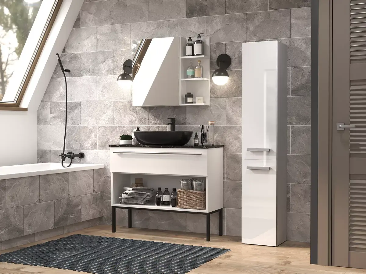 Шкаф для ванной Topeshop NEL IV BIEL POŁ Photo 3